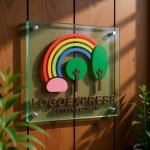 画像11: 虹と木々の優しい風景ロゴ (11)