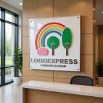 画像13: 虹と木々の優しい風景ロゴ (13)