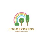 画像3: 虹と木々の優しい風景ロゴ (3)
