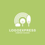 画像4: 虹と木々の優しい風景ロゴ (4)