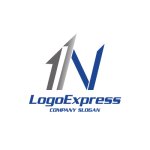 画像1: 1とN字の力強い上昇ロゴ (1)