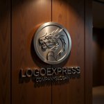 画像5: 力強く咆哮する龍の円形ロゴ (5)