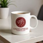 画像16: 力強く咆哮する龍の円形ロゴ (16)