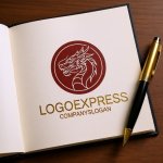 画像6: 力強く咆哮する龍の円形ロゴ (6)