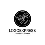 画像3: 力強く咆哮する龍の円形ロゴ (3)