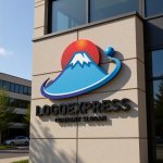 画像9: 富士山と日の出のグローバル成長ロゴ (9)