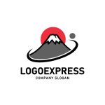 画像3: 富士山と日の出のグローバル成長ロゴ (3)