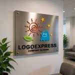 画像14: 太陽とおばけ、星と葉っぱの楽しいロゴ (14)