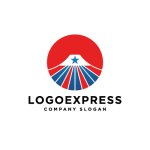 画像3: 富士山と星が輝く日の出ロゴ (3)