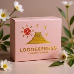 画像11: 手描き風の富士山、太陽と鳥の風景ロゴ (11)