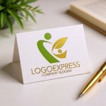 画像17: 人型と葉が融合したK字の自然派成長ロゴ (17)