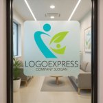 画像7: 人型と葉が融合したK字の自然派成長ロゴ (7)