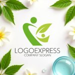 画像10: 人型と葉が融合したK字の自然派成長ロゴ (10)