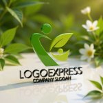 画像13: 人型と葉が融合したK字の自然派成長ロゴ (13)