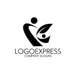 画像3: 人型と葉が融合したK字の自然派成長ロゴ (3)