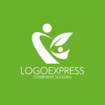 画像4: 人型と葉が融合したK字の自然派成長ロゴ (4)