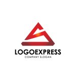 画像1: S字と三角形の力強い成長ロゴ (1)