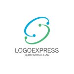 画像1: S字とドットのテクノロジー連結ロゴ (1)