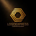 画像12: 六角形の連結 O 字ゴールドロゴ (12)