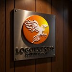 画像5: 炎のフェニックスの円形ロゴ (5)