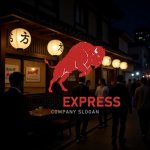 画像8: 力強く跳ねるバッファローのロゴ (8)
