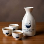 画像5: 茶碗と若葉の墨絵風ロゴ (5)