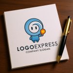 画像6: 電球を持つキャラクターのアイデアロゴ (6)