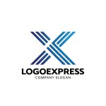 画像1: X字のストライプダイナミックロゴ (1)