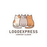 画像1: 仲良し三匹の猫ロゴ (1)