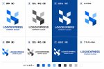 画像18: 幾何学的なK字のデジタルとブロックロゴ (18)