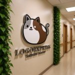 画像15: 丸くて可愛い猫のキャラクターロゴ (15)