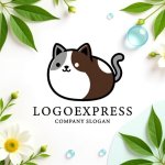 画像9: 丸くて可愛い猫のキャラクターロゴ (9)