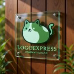 画像11: 丸くて可愛い猫のキャラクターロゴ (11)