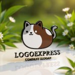 画像12: 丸くて可愛い猫のキャラクターロゴ (12)
