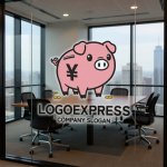 画像11: 貯金箱の豚の愛らしいマネーロゴ (11)
