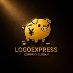 画像12: 貯金箱の豚の愛らしいマネーロゴ (12)