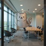 画像9: 丸い円のなかのキュートな猫のロゴ (9)