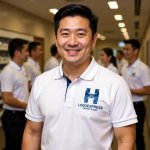 画像14: H字の幾何学的な折り紙風ロゴ (14)