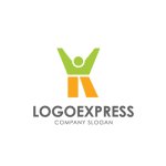 画像1: Kの文字と人が躍動する希望の成長ロゴ (1)