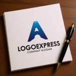 画像6: A字のモダンなグラデーションロゴ (6)