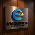 画像5: Eと星が輝くテクノロジーロゴ (5)