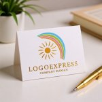 画像16: カラフルな虹と太陽の希望ロゴ (16)