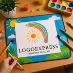 画像8: カラフルな虹と太陽の希望ロゴ (8)