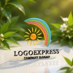 画像12: カラフルな虹と太陽の希望ロゴ (12)