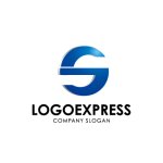 画像1: S字の流れるようなダイナミックロゴ (1)