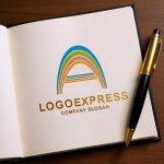 画像6: A字のカラフルな虹の希望ロゴ (6)