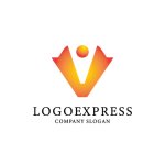 画像3: V字と人が融合した勝利と成長のロゴ (3)