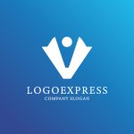 画像4: V字と人が融合した勝利と成長のロゴ (4)