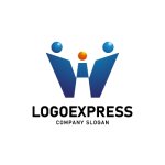 画像1: W字と人が織りなすチームワークロゴ (1)