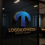 画像15: T字の立体的なモダンロゴ (15)